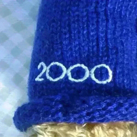 Vintage Gund Millennium Peace Teddy Bear 1999 Large Plush with Blue Sweater 25" - Picture 6 of 9